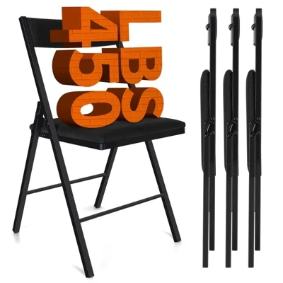 Sugift Padded Folding Chairs With Double Hinges