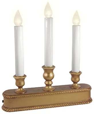 Christmas Led 3-light Candolier, Battery-operated, Gold, 10-in.