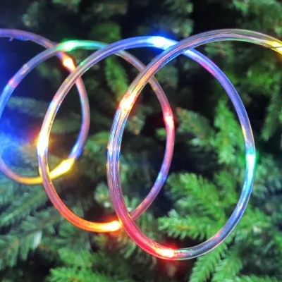 Led Micro Dot Christmas Tube Light Set, Multi Color, Silver Wire, Timer/battery Operated, 15 Ft.