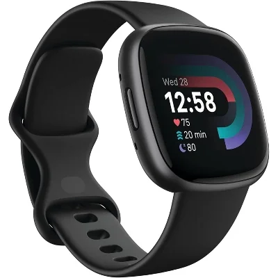 Fitbit Versa 4 Fitness Smartwatch Gps 24/7 Heart Rate Blood Pressure Monitor 40+ Exercise Modes Sleep Tracking Manufacturer Refurbished Black
