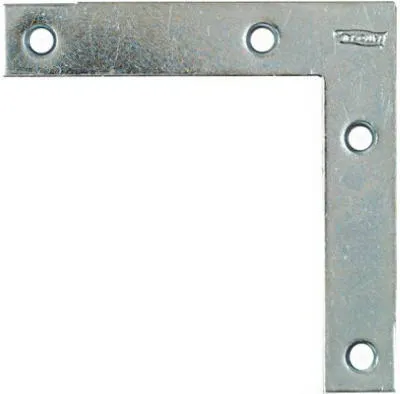 Flat Corner Iron, Zinc, 4 X 3/4 In.
