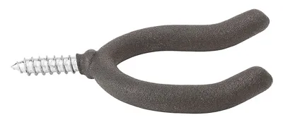 Double Screw Hook, Black Vinyl Coated, Large
