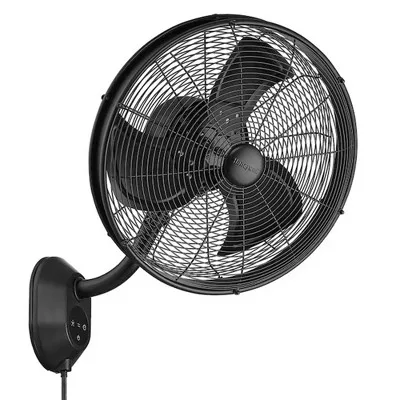 Honeywell 18" Wall Mount Outdoor Oscillating Airflow Fan And Remote, Matte Black