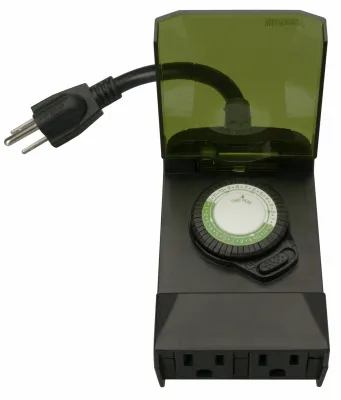 Outdoor Timer, 24-hour Mechanical Programming, 2-outlets