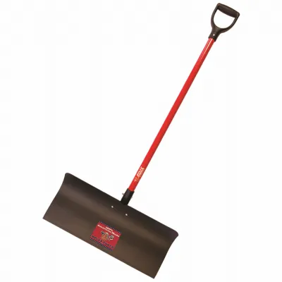 Steel Show Pusher, D-grip 24 In. Fiberglass Handle