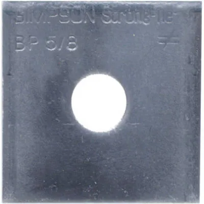 Bearing Plate, 1/4 In. Steel, 2-1/2 X 2-1/2 In., 5/8 In. Bolt Diameter