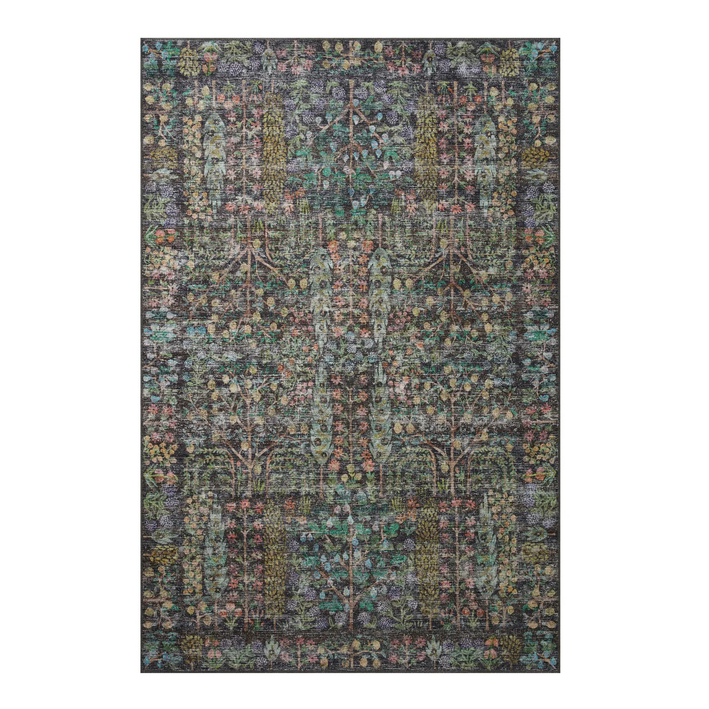 Rifle Paper Co. X Loloi Charcoal Maison Botanical Area Rug
