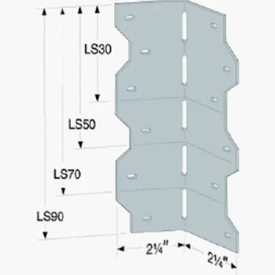 Adjustable L-angle Connector, 18 Gauge Steel, 7 In.