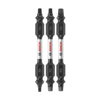 Impact Tough Insert Bit, Square, Double-ended, 2.5 In., 3-pk.