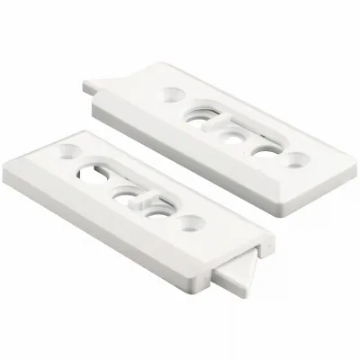 Tilt Window Latches, White Plastic, Spring-loaded, 2-1/8 In., 2-pk.