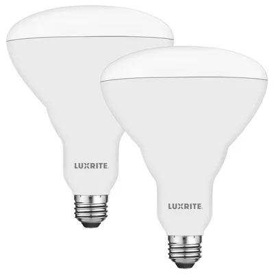 Luxrite Br40 Led Flood Light Bulb, 85w Equivalent, 6500k Daylight, Dimmable, 1100 Lumens, 13w, E26 Medium Base, Indoor/outdoor 2 Pack