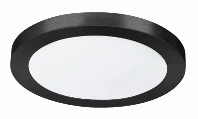 Led Edge-lit Flat Panel Ceiling Light Fixture, Selectable Color Temp, Black, 15 Watt, 13 In. Round