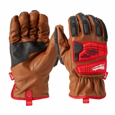 Impact Leather Work Gloves, Cut Level 3, Men's L