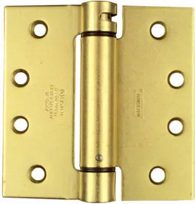 Mortise Spring Hinge, Brass, 4 X 4 In.