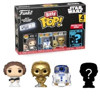 Funko Pop! Bitty Pop: Star Wars - Princess Leia, R2-d2, C-3po And A Mystery Bitty Pop! 4-pack