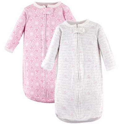 Hudson Baby Infant Girl Cotton Long-sleeve Wearable Sleeping Bag, Sack, Blanket, Script