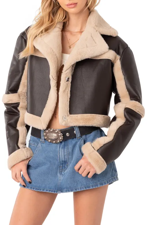 Edikted Ricky Faux Shearling Jacket