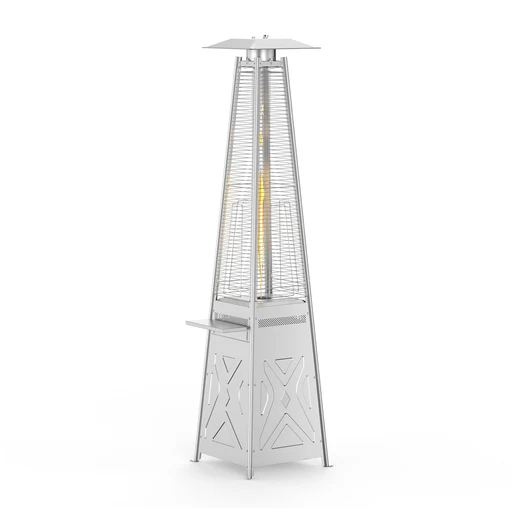 Garvee Outdoor Gas Patio Heater, 2-in-1 Patio Propane Heater With Removable Table Patio Propane Cover, Heater, Wheels, Ground Pegs