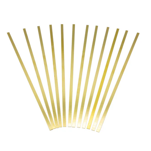 Brass Strip: 0.016" Thick X 1/4" Wide X 12" Long (12 Pieces)