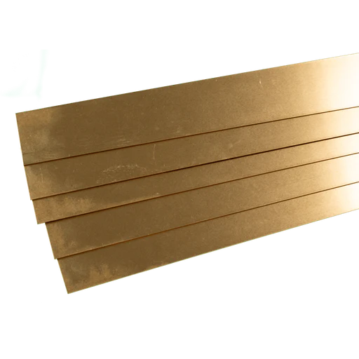 Brass Strip: 0.016" Thick X 1" Wide X 36" Long (5 Pieces)