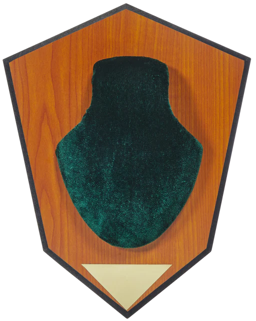 Allen Antler Mounting Kit With Green Skull Cover, Wood Grain Plaque
