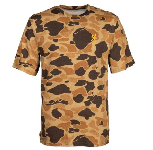 Browning Wasatch Short Sleeve T-shirt, Vintage Tan Camo, Lightweight Cotton, 3017811206