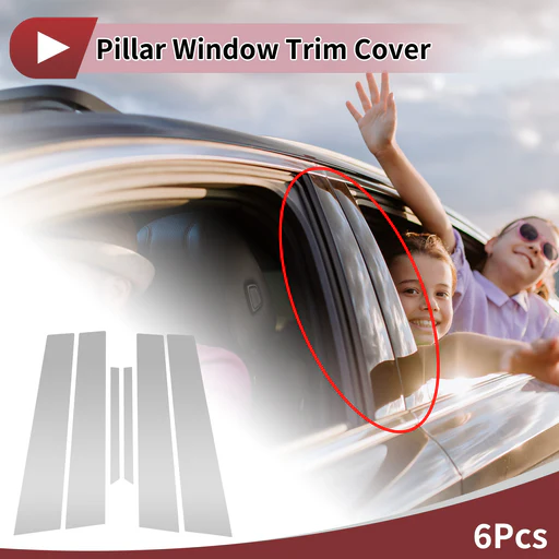 6 Pcs Front Rear Left Right Car Door Pillar Window Trim For Toyota Reiz 2005-2009 Anti Scratch Sticker Pillar Posts Cover Chrome Silver Tone
