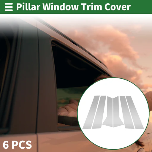Door Pillar Window Trim Anti Scratch Sticker Pillar Posts Door Outer Exterior Cover For Bmw X1 2023-2024 Silver Tone 6 Pcs