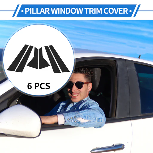 6 Pcs Door Pillar Window Trim For Kia Optima 2016-2020 Black Front Rear Left Right Anti Scratch Sticker Pillar Posts Door Outer Exterior Cover