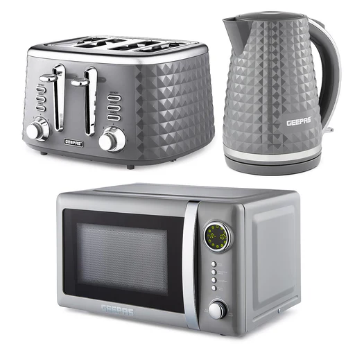 Digital 20l Microwave, Argyle 1.7l Kettle & 4 Slice Toaster Set