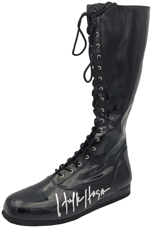 Hulk Hogan Autographed Signed Black Left Foot Boot Shoes Wwe Jsa