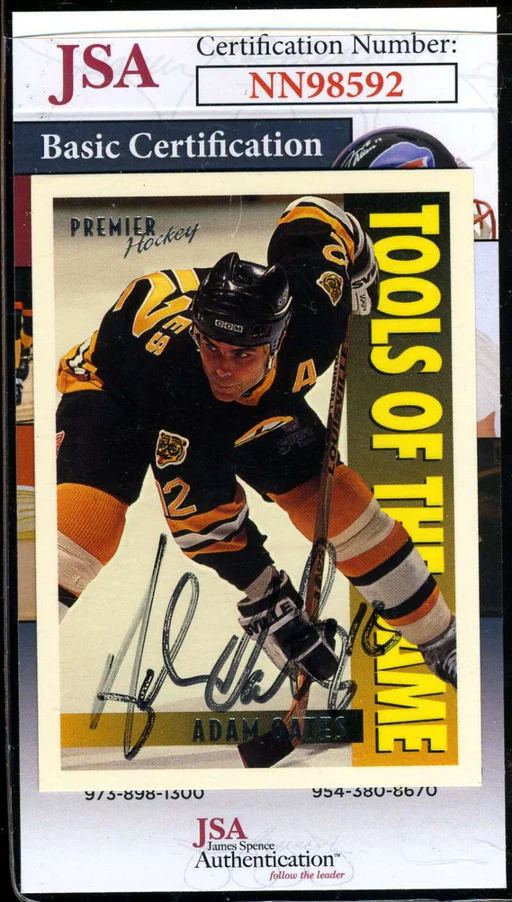 Adam Oates Jsa Coa Signed 1995 Topps Premier Autograph