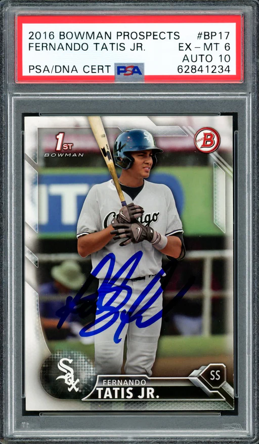 Fernando Tatis Jr. Signed 2016 Bowman Prospects Rc Bp17 Psa 6 Sig 10 Psa/dna