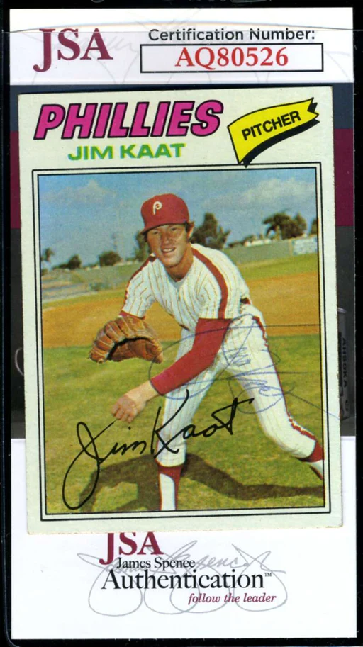 Jim Kaat Jsa Coa Signed 1977 Topps Autograph