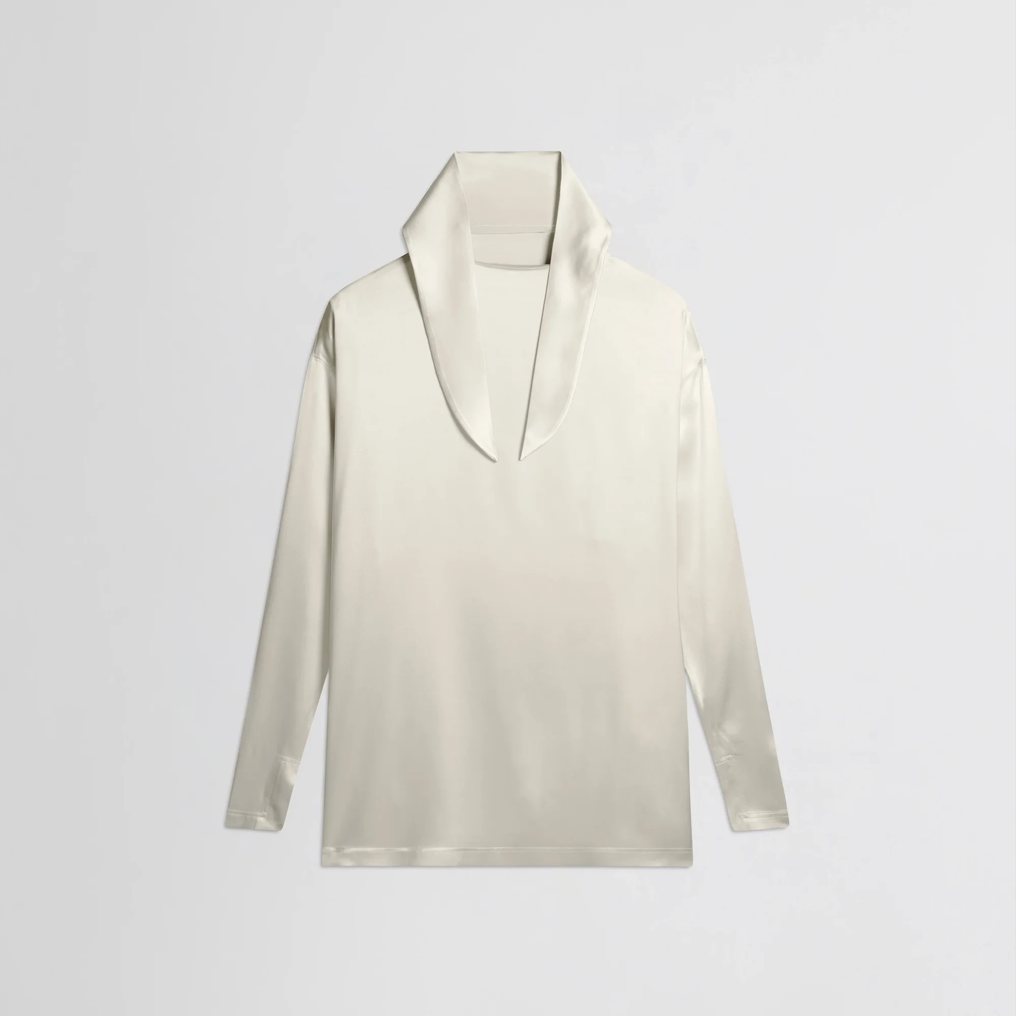 Liquid Knot Collar Top | Cream Silk