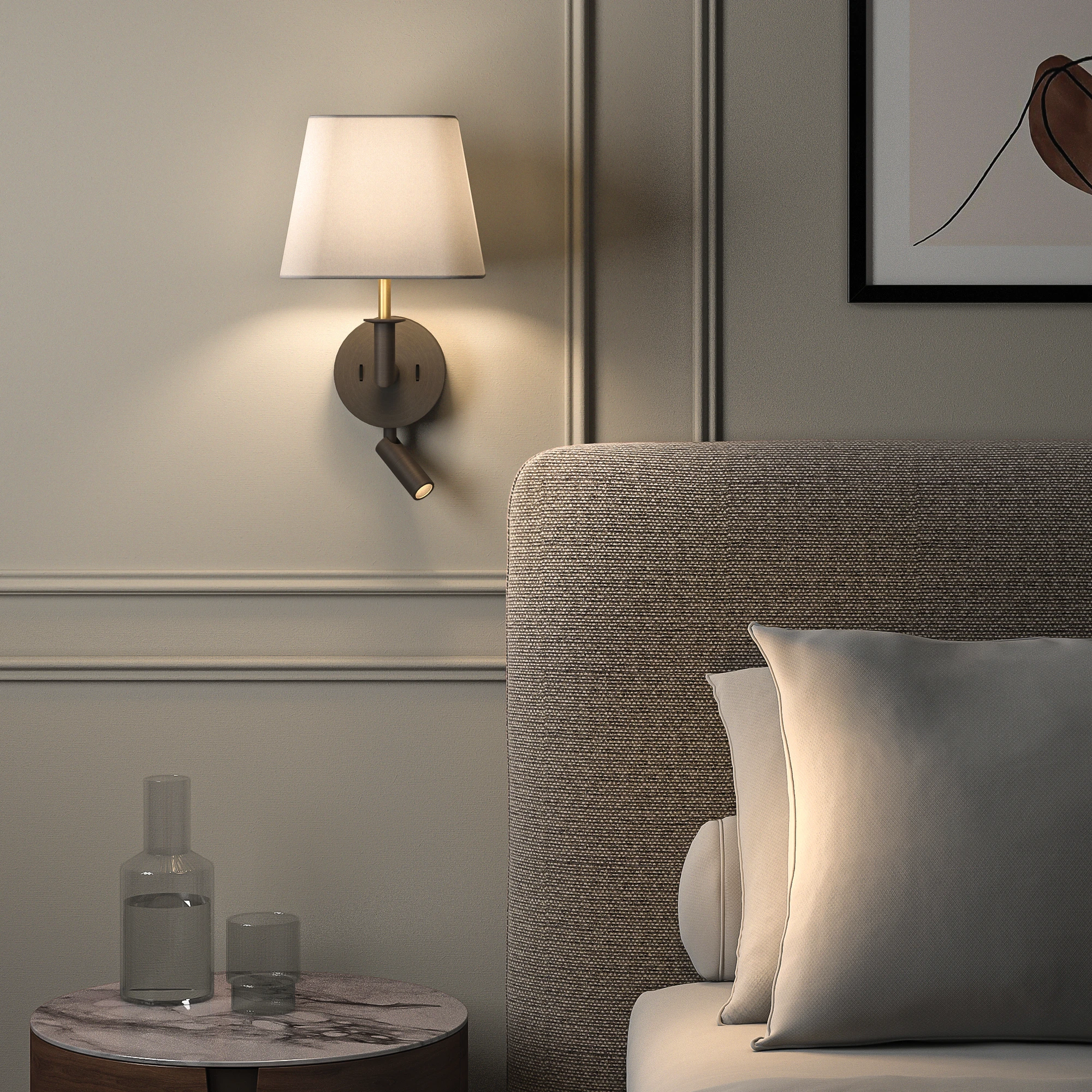 Soft Square 200 Lampshade, White Fabric (2 Pack)