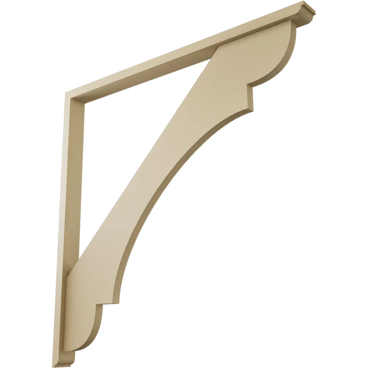 Signature Urethane Bracket W/ Offset Brace, Olympic Style, Ionic Ends, 3 1/2"w X 48"d X 48"h, Primed Tan
