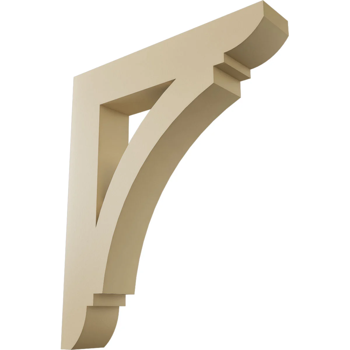Signature Urethane Bracket, Thorton Style, Midcentury Ends, 5 1/2"w X 30"d X 36"h, Primed Tan