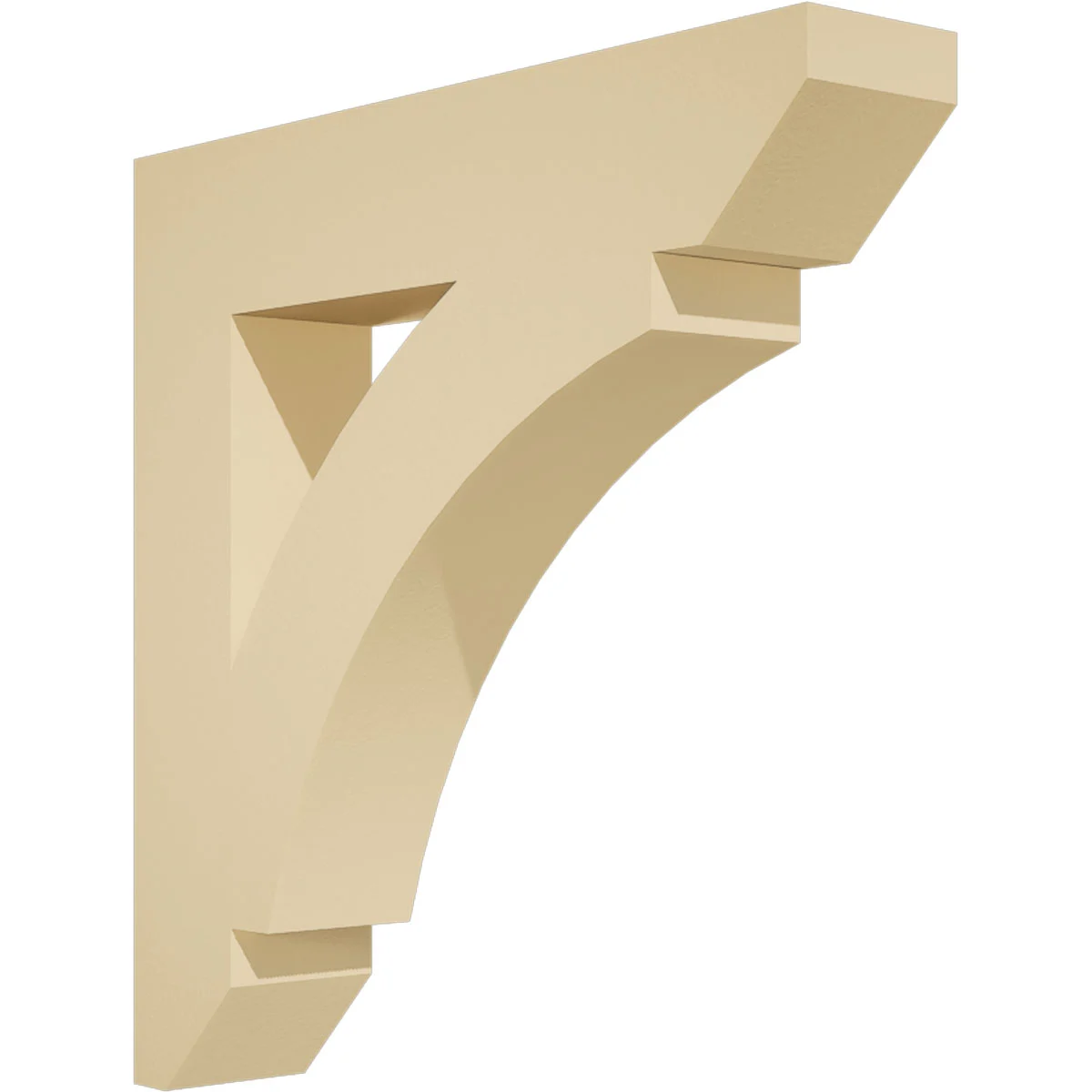 Signature Urethane Bracket, Thorton Style, Slat Ends, 5 1/2" W X 30" D X 30" H, Primed Tan