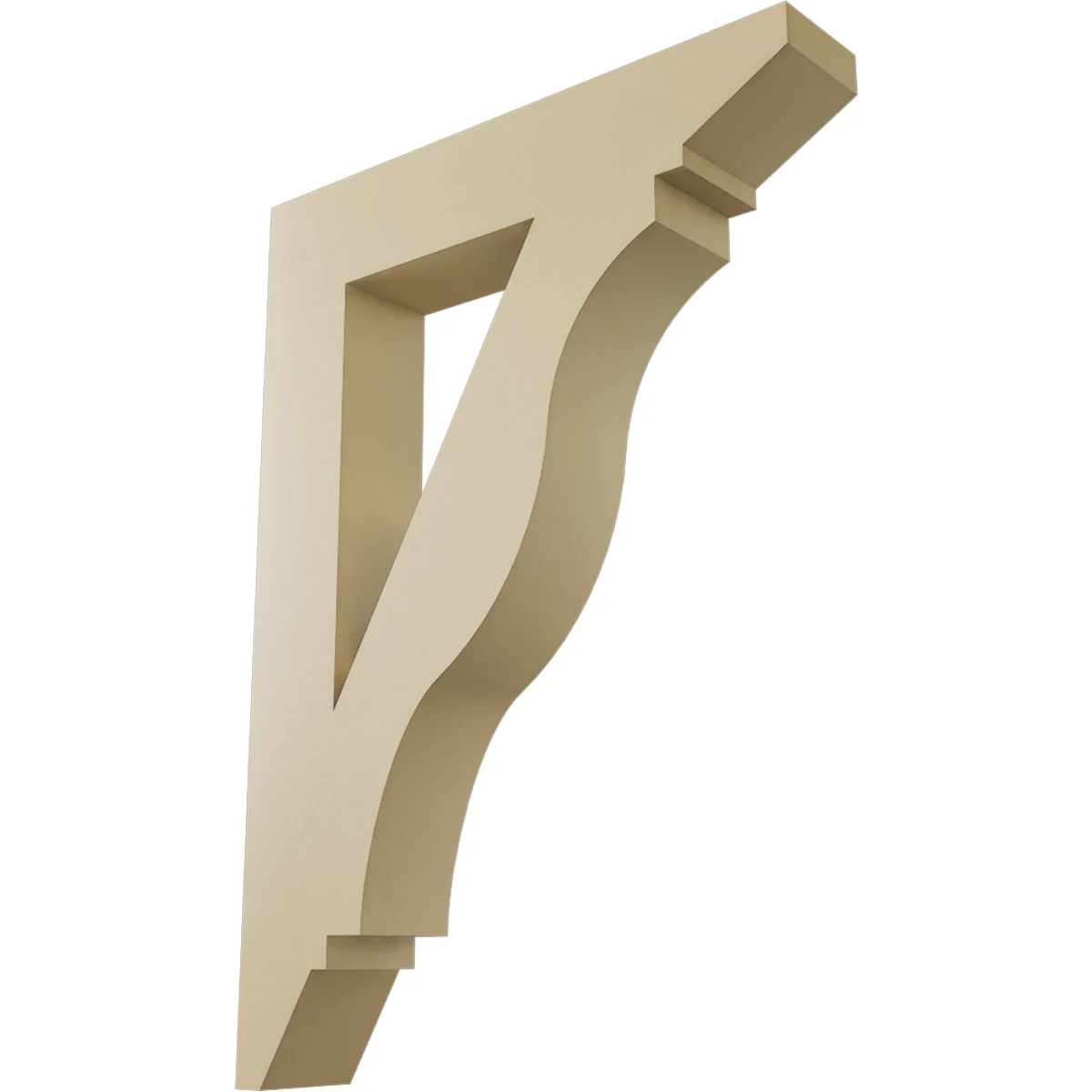 Signature Urethane Bracket, Funston Style, Coastal Ends, 5 1/2"w X 30"d X 42"h, Primed Tan