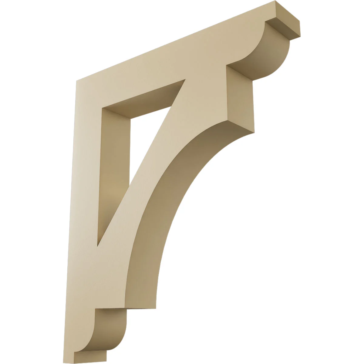 Signature Urethane Bracket, Westlake Style, Ionic Ends, 5 ½"w X 32"d X 38"h, Primed Tan