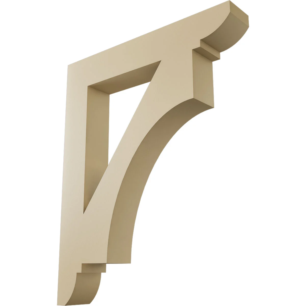 Signature Urethane Bracket, Westlake Style, Midcentury Ends, 5 1/2"w X 34"d X 42"h, Primed Tan