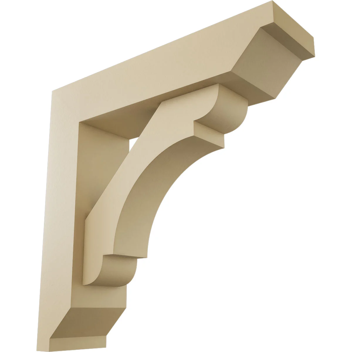 Signature Urethane Bracket W/ Offset Brace, Olympic Style, Step Ends, 5 ½"w X 20"d X 20"h, Primed Tan