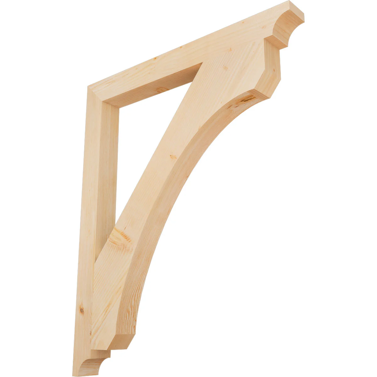 Rustic Wood Bracket, Legacy Style, Cove Ends, 3 1/2"w X 40"d X 48"h, Smooth Douglas Fir