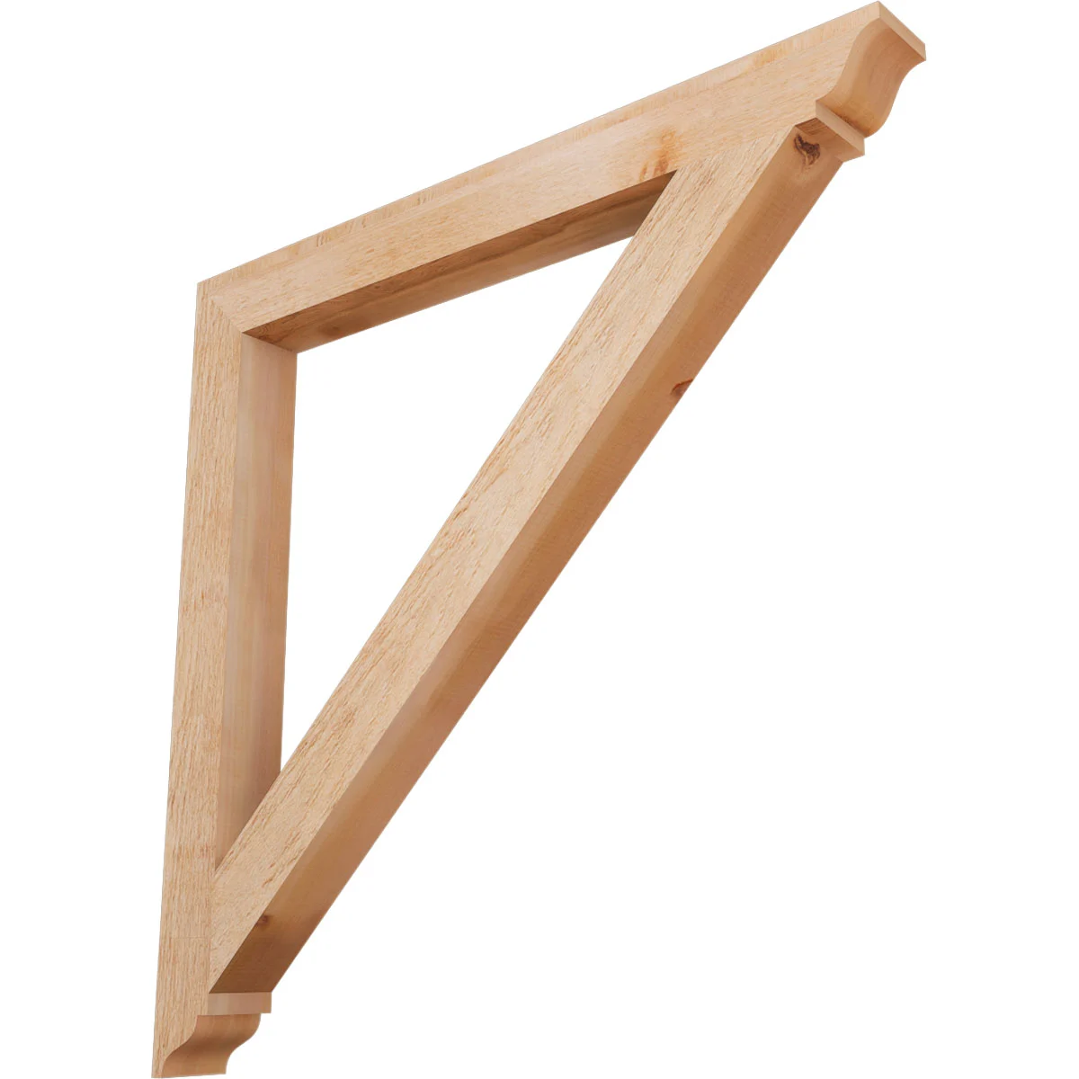 Rustic Wood Bracket, Traditional Style, Traditional Ends, 4"w X 42"d X 42"h, Rough Sawn Western Red Cedar