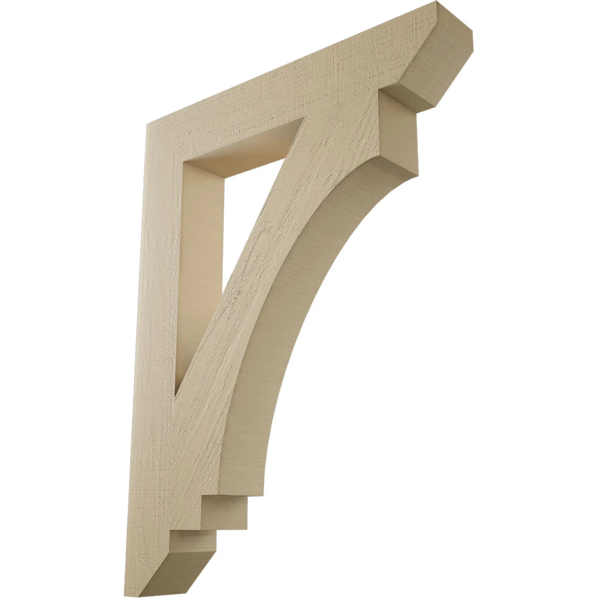 Timberthane Faux Wood Bracket, Imperial Style, Slat Ends, 6"w X 36"d X 48"h, Primed Tan