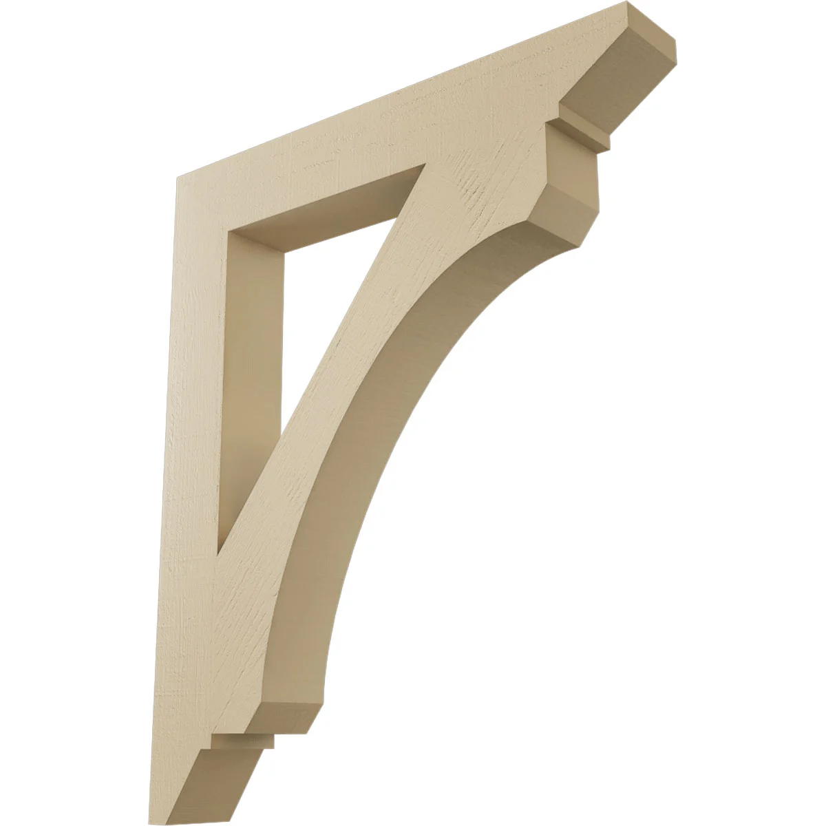 Timberthane Faux Wood Bracket, Legacy Style, Coastal Ends, 6"w X 40"d X 48"h, Primed Tan