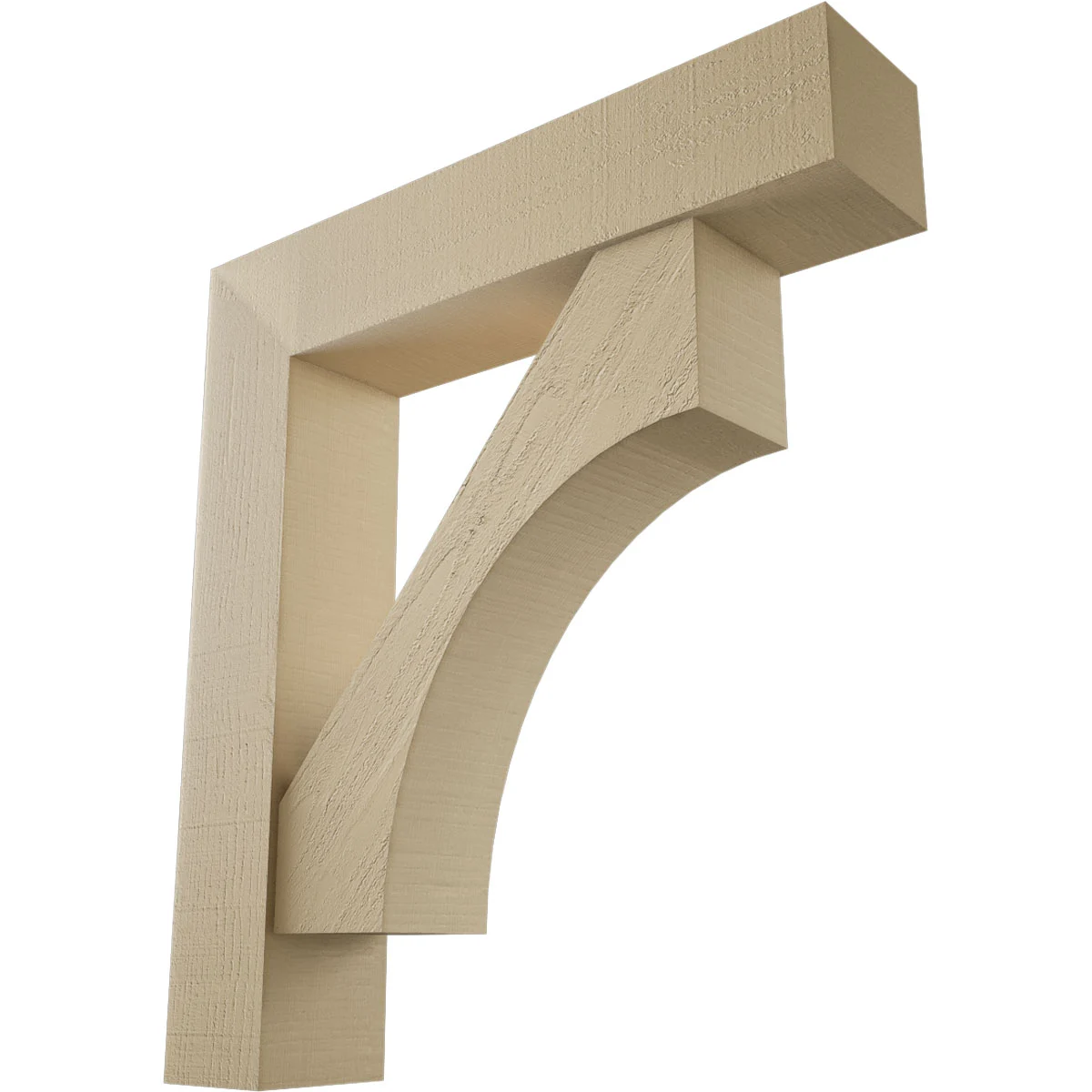 Timberthane Faux Wood Bracket W/ Offset Brace, Westlake Style, Block Ends. 7 1/2"w X 36"d X 40"h, Primed Tan