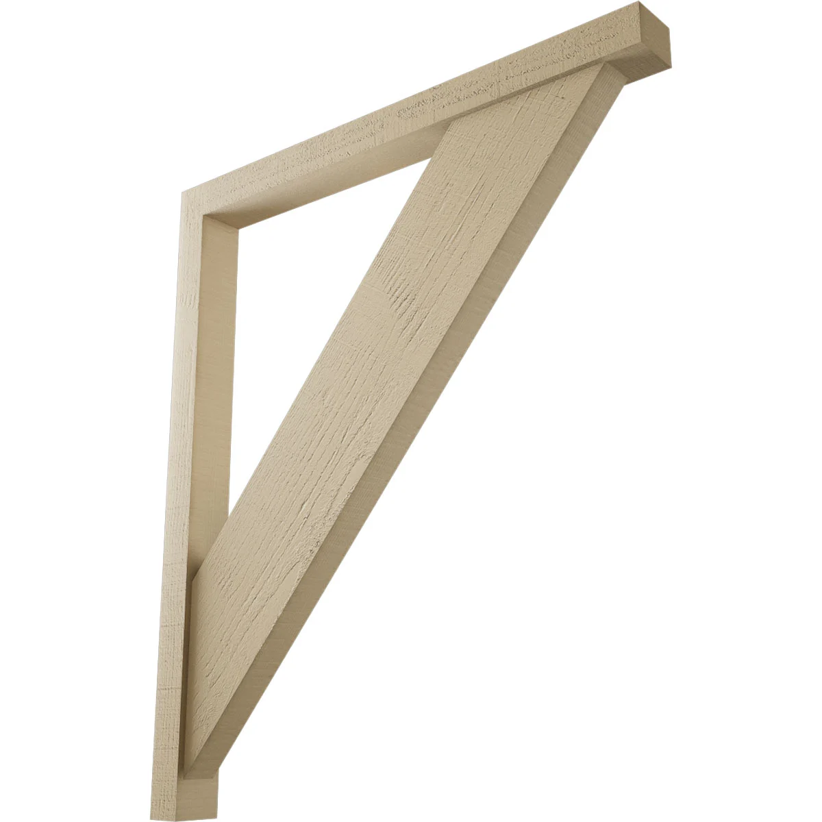 Timberthane Faux Wood Bracket W/ Offset Brace, Traditional Style, Block Ends. 3 1/2"w X 38"d X 44"h, Primed Tan