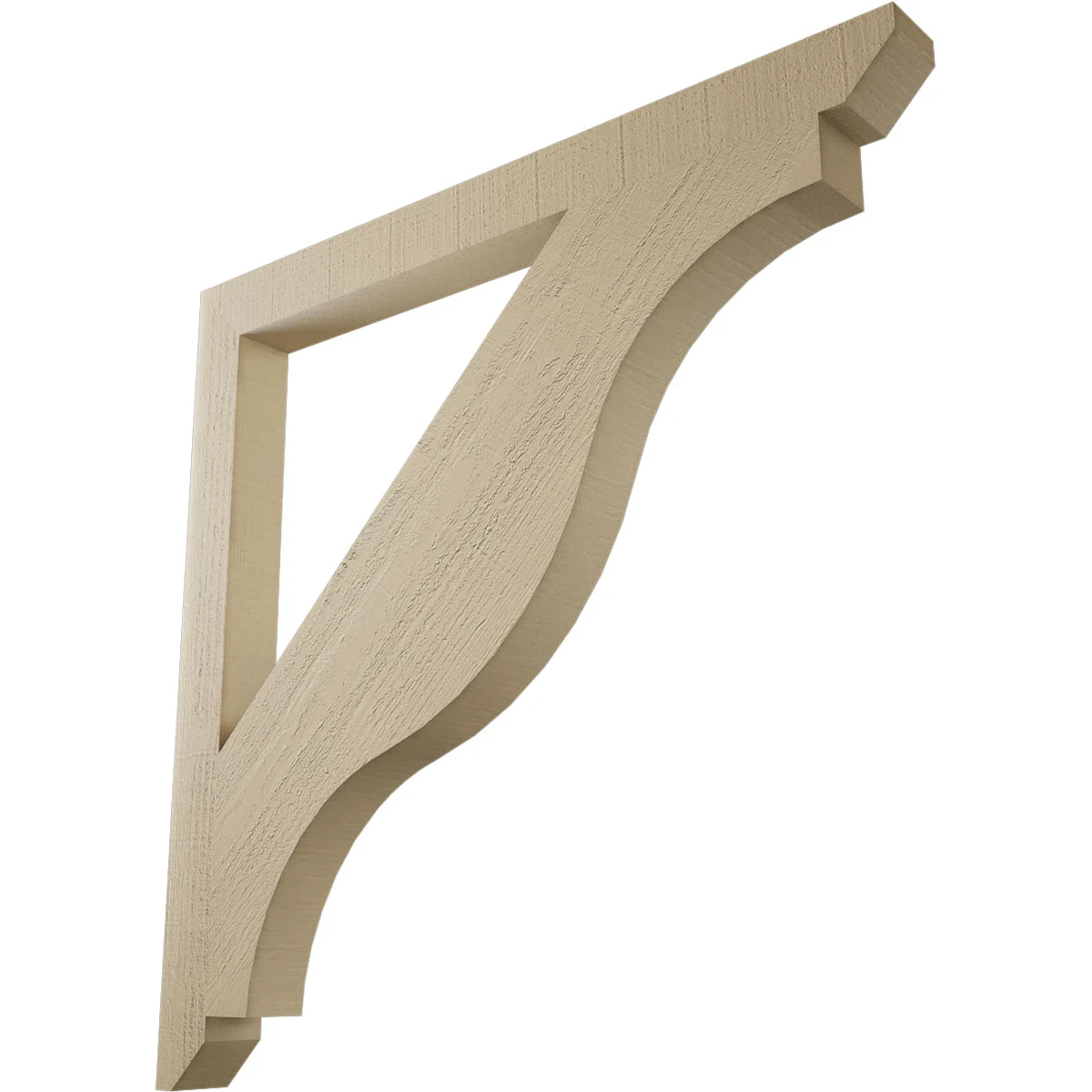 Timberthane Faux Wood Bracket, Funston Style, Slat Ends, 3 1/2"w X 42"d X 42"h, Primed Tan